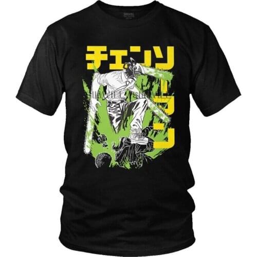Chainsaw Man Warrior Denji T Shirt for Men Cotton Print T-shirts Harajuku Tshirt Short Sleeve Japanese Anime Manga Tee Top Gift