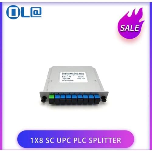 Free Shipping 10pcs/Lot SC UPC 1X8 Fiber Optic FTTH Cassette Box Optical Coupler SC UPC PLC 1X8 Fiber Splitter Box
