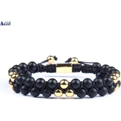 Friendship Bracelet Double Rows Beads 6mm Natural Howlite & Grey Picture Stone Couples Jewelry Drop Shipping Logo Engrave