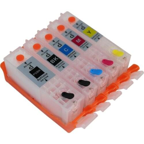 CEYE Refillable Ink Cartridges Kit For CANON TS5050 TS5051 TS5053 TS5055 TS6050 TS6051 TS6052 PGI-570PGBK CLI-571 5pcs