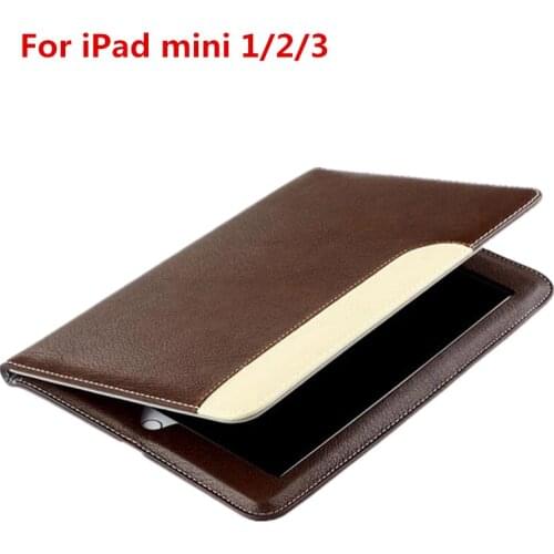 Dir-Maos For iPad mini 1 2 3 Case 7.9'' Luxury Leather Smart Cover Ultra Thin Slim Skin Stand Holder Hand Belt Carrying Business