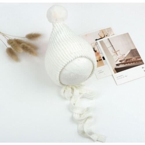 Baby Knitted Hair ball Hat Newborn Photography Props Infants Beanies Cap Q9QB