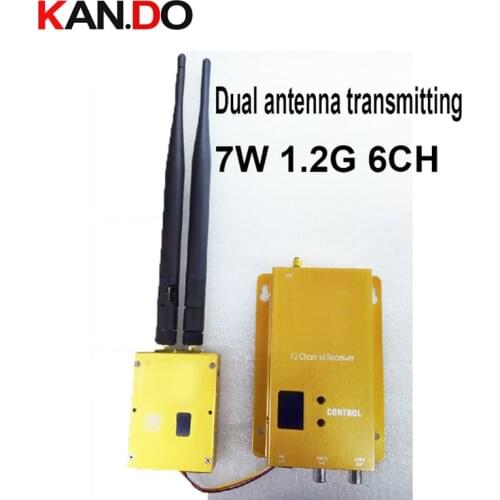 Dual antenna L-range 7W good ventilation 1.2G transceiver CCTV transmitter 1.2G image transmission for FPV drone transmitter