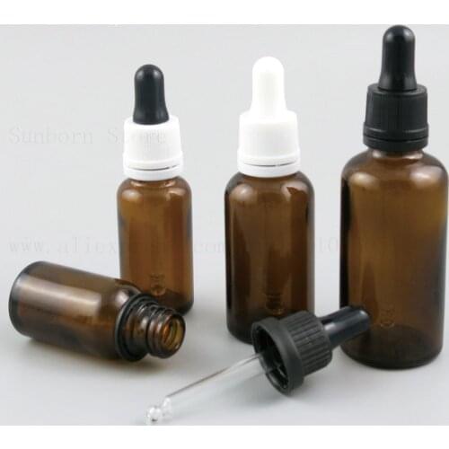20 X 1oz amber glass dropper bottles amber serum pipette bottle 5 10 15 20 30 50 100 ml Essential Oil Container