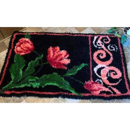 Tapestry Big size Latch Hook Kits With Printed Canvas Flowers Soft Simple Embroidery Crafts for Adults Hobby home decoration