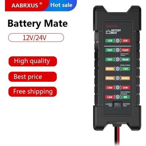 Hot Battery tester V2.0 Battery Mate for 12V / 24V Lawn mower / motorcycle / yacht / car diagnostic tool LED Digital free ship