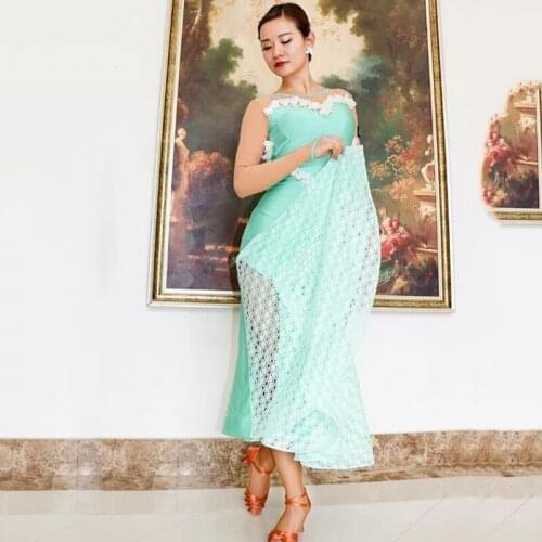 New Women Dance Dresses standard ballroom dance dresses long waltz dress luminous costumes dance wear rumba dance costumes