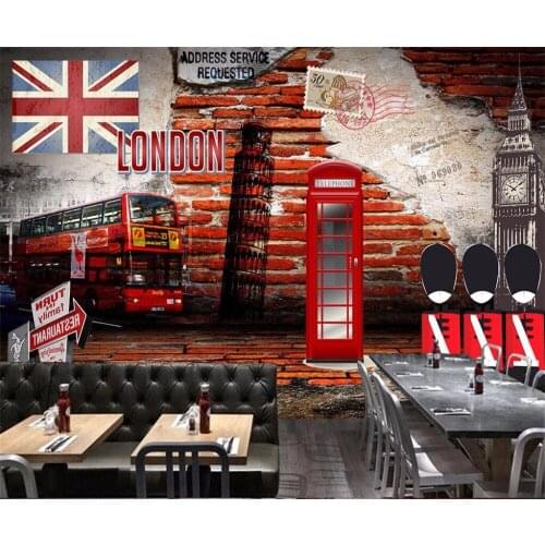 Beibehang Large Custom Retro Nostalgic British Continental KTV Bar Cafe Restaurant Background Wall Decorative Painting