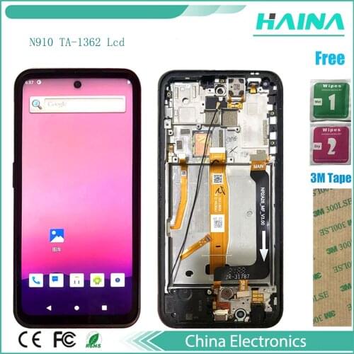 Original Quality For Nokia TA-1362 N910 Lcd +Frame Digitizer Front Glass Lens Sensor Panel +glue