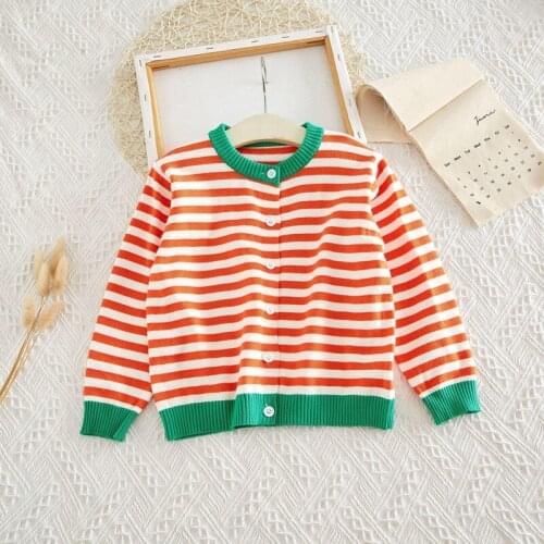 2019 Autumn Casual Striped Girls Coat Fashionable Long Sleeve Girls Coat High Quality Clothes