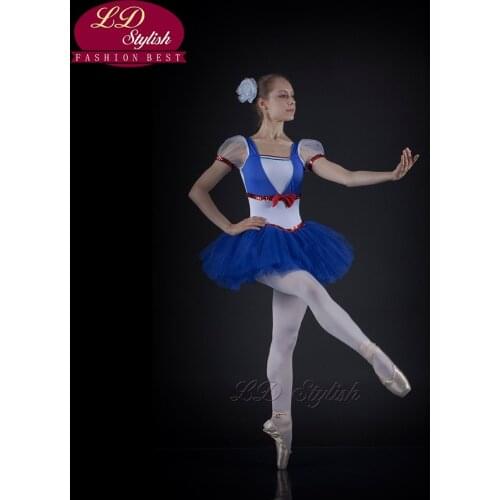 Professional Ballet Dress Gauze Hard Yarn Jumpsuit Blue Performance Stage Solo New Bluebird Adult Children LDStylish LD0010I