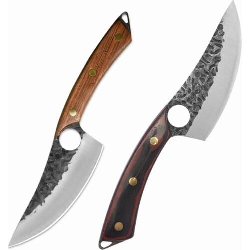 5'' 6'' INCH Slaughter Cleaver Machete Knife Stainless Steel Chopper Wood Handle Leather Cover Sheath Kitchen Accessory Tools