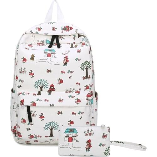 Fresh sweet lady woman laptop backpacks Summer fashion printing casual travel backpack School bag for girls mochila feminina