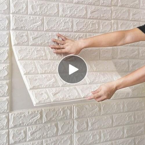 77*70cm DIY PE Foam 3D Self Adhesive Panels Wall Stickers Home Decor Embossed Brick