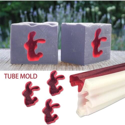 Silicone Mold Rabbit Shape Cake Decorating Tools Handmade Candle Molds Rabbit Chocolate Mould DIY Pudding Cake Chocolate Mould