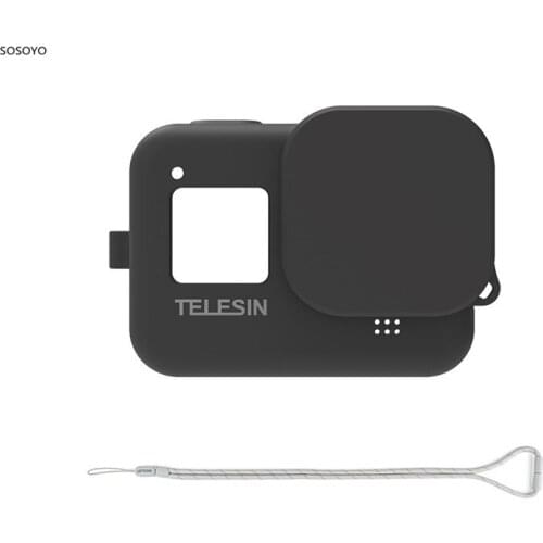 3 in 1 Silicone Protective Case Lens Cover Adjustable Wrist Strap Lanyard Set For GoPro Hero 8 Action Camera Accessories