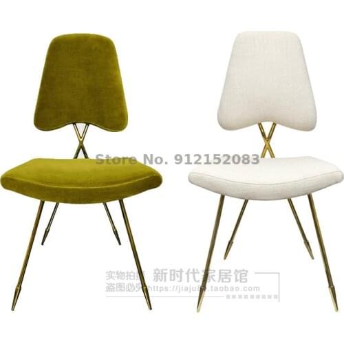 Nordic iron art dressing chair backrest modern minimalist golden creative chair single bedroom desk chair makeup chair