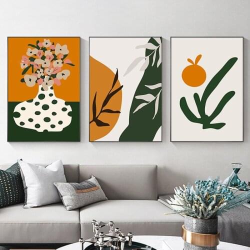 Nordic Plants Canvas Painting Posters and Prints Fresh Flower Wall Art Pictures for Living Room Bedroom Retro Home Decoration