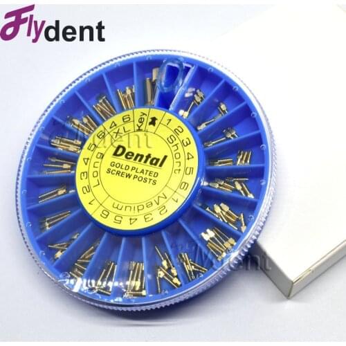 Dental stainless steel screw post gold plated screw post 120pcs dental materials for dentist tool dentistry