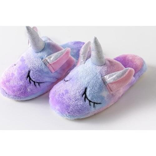 Winter New Kids Unicorn Slippers Children Animal Cartoon Shoes Baby Girls Unicorn Sandals Funny Girls Unicorn Slippers for Girls