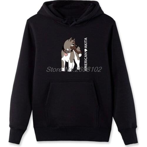 American Akita Dog Hoodies Cute Dog Animal Print sweatshirt Mens Cotton hoodie Hip Hop coat Tops Harajuku Streetwear