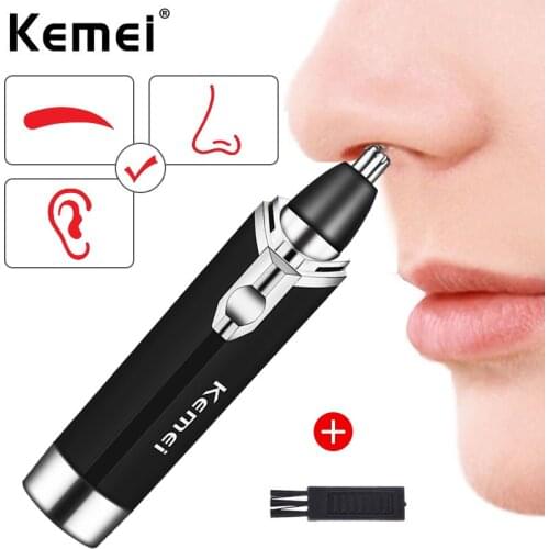 KEMEI Portable Mens Nasal Nose Hair Trimmer Rinse Clean KM-6512 Nasal Shaver Rechargeable Hair Removal Eyebrow Trimer