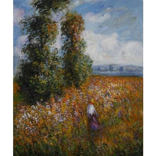 High quality Claude Monet paintings Field with Poplars oil on canvas hand-painted Home decor