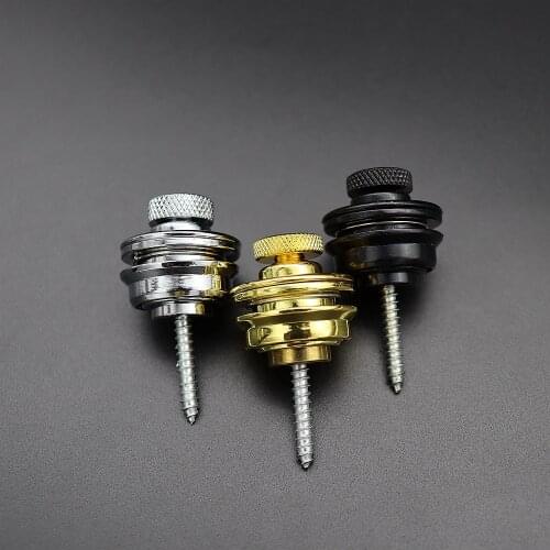 1Pcs Guitar Strap Locks Bass Strap Lock Buttons Metal Flat Round Head for Electric Guitar Accessories