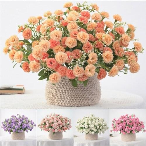 20 Heads Silk Artificial Clove Flowers For Wedding New Year Home Decoration Living Room Table Fake Flower Plants Ornaments