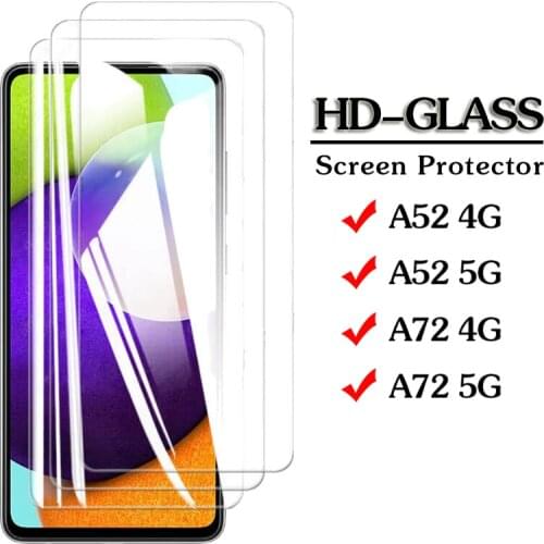 3Pcs Samsun A52 A72 4G/5G phone screen protectors Film For Samsung Galaxy a52 a72 Glass on samsan a 72 a 52 Screenprotector Glas