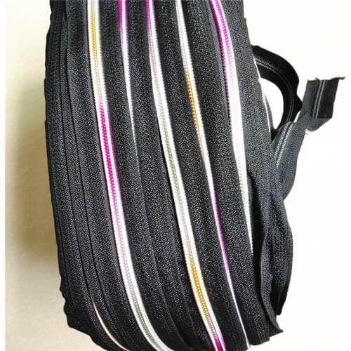 5 Meters Long Head Colorful Teeth 10 Pcs slider Nylon Sewing DIY 5 # Teeth Liner Colored Nylon Zipper