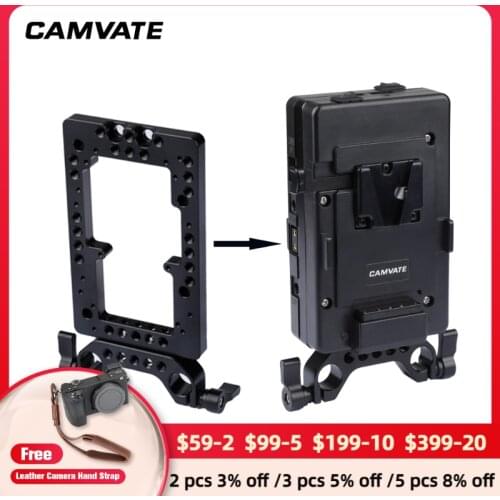 CAMVATE Annular Cheese Plate With Standard 15mm Rods Bracket & 1/4"-20 M3 Mounting Holes For DSLR Camera Battery Mounting System