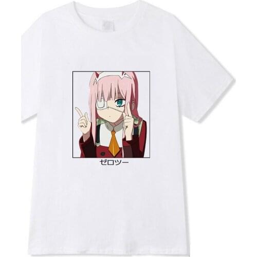 Darling In The Franxx Anime Zero TWO T Shirt Kawaii Cartoon Graphic Tees Summer Casual Harajuku Short Sleeved Women Tops Unisex