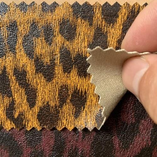Elastic Leopard Printed garment clothing synthetic PU leather material