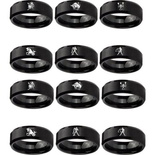 12 Zodiac Stainless Steel Ring Witchcraft 12 Star Witch Wicca Ring Leo Horoscope Constellation Jewelry Christmas Gifts For Women
