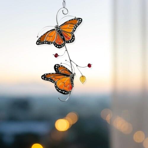 3D Metal Monarch Butterfly Exquisite Window Decoration Crafts Wall Hanging Hanger Party Supplies Decoration