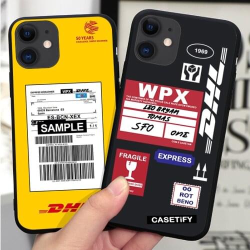 DHL Fashion Black Silicone Phone Case For IPhone 12 Mini 11 Pro Max XR XS XSMax X 5 5S SE 2020 6 7 8 Plus TPU Cover