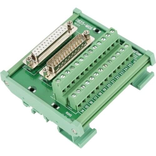 DB25 DIN Rail Mount Interface Module Male/Female Connector Breakout Board