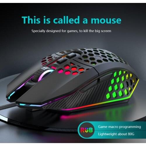X801 7-Buttons USB Wired Hollow Mouse 6-Speed 8000 DPI Adjustable Lighting Gaming Mouse For Computer PC Laptop