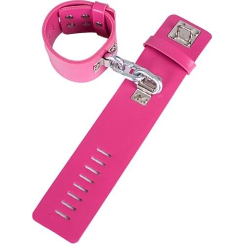 MaryXiong PU Leather Handcuffs with Lock Hand Wrist Cuffs BDSM Restraint Bondage Erotic Toy Adult Game S&M Sex Toys Sex Products