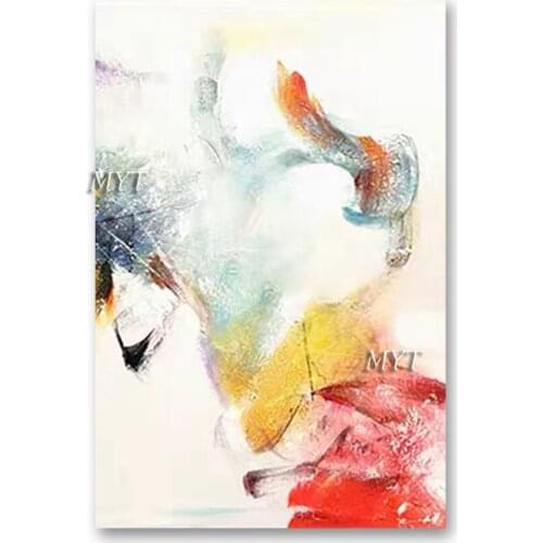 Real Handmade Simple Design Light Color Oil Painting Canvas Art Unframed Hot Selling Abstract Wall Art Free Shipping For Home