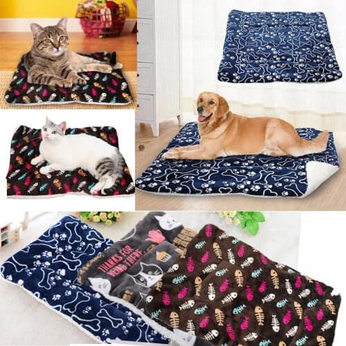 Brand New Small Large Pet Dog Cat Thick Bed Mats Printed Soft Warm Mattress Mat Blanket Puppy Cushion
