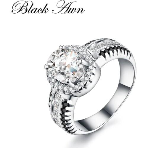 Genuine 100% 925 Sterling Silver Jewelry Wedding Rings for Women C294