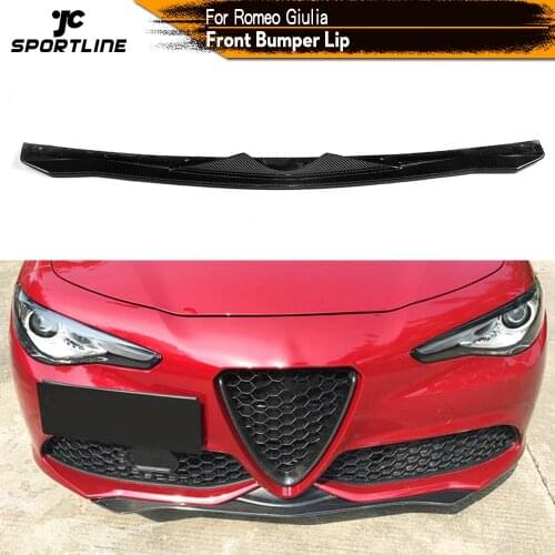 Front Bumper Lip Chin Splitters Apron Cupwings for Alfa Romeo Giulia Quadrifoglio Base Sedan 4-Door 2015 - 2018 Carbon Fiber