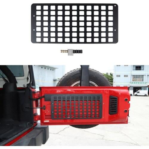 Tailgate Storage Shelf Rear Door Organizer Rack Holder Bracket for Jeep Wrangler JK 2007-2017 Car Interior Accessory Metal Black