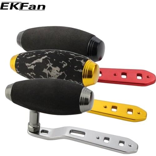 EKFan New Design T-shaped EVA Knob + Metal Handle Double Holes 8*5MM Hole Fishing Handle For Baitcasting Fishing Reel