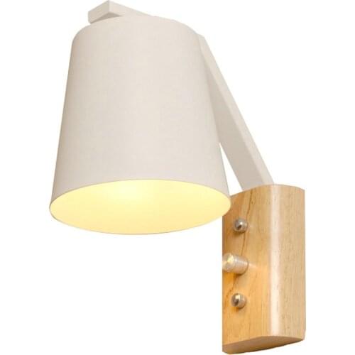 Modern Wall Sconce Wood Wall Lights Fixtures LED Black White Wall Lamp Up Down for Home Lighting Indoor Bedside Stair Bedroom