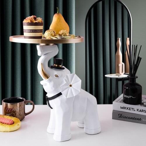 Elephant Statue Home Decor Storage Nordic Animal Resin Home Decoration Accessories Modern Living Room TV Cabinet Tabletop