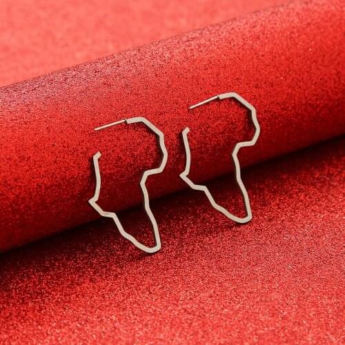 Outline Africa Map Earrings Exaggerate Earring Gold Color African Jewelry Traditional Ethnic Hyperbole Earrings