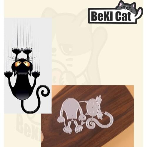 Pretty black cat Cutting Dies Stencils for DIY Scrapbooking photo album Decorative DIY Paper Cards